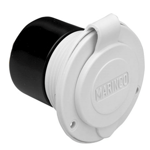 Marinco 15A 125V On-Board Charger Inlet - Front Mount - White - 150BBIW
