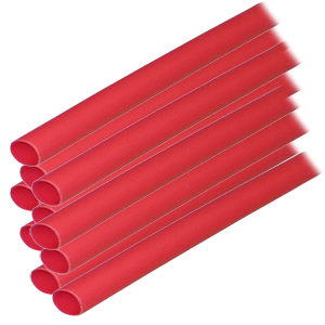 Ancor Adhesive Lined Heat Shrink Tubing (ALT) - 1/4" x 6" - 10-Pack - Red - 303606