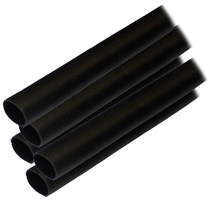 Ancor Adhesive Lined Heat Shrink Tubing (ALT) - 1/2" x 6" - 5-Pack - Black - 305106