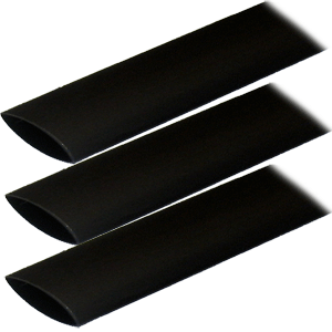 Ancor Adhesive Lined Heat Shrink Tubing (ALT) - 1" x 3" - 3-Pack - Black - 307103