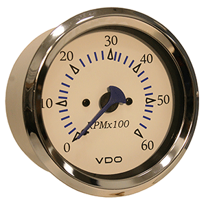 VDO Allentare White 6000RPM 3-3/8" (85mm) Sterndrive Tachometer - 12V - 333-10258