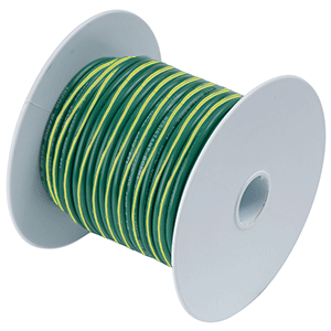 Ancor Green w/Yellow Stripe 10 AWG Tinned Copper Wire - 25'