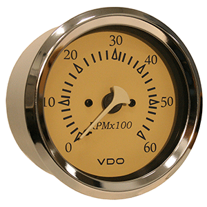 VDO Allentare Teak 6000RPM 3-3/8" (85mm) Sterndrive Tachometer - 12V - 333-12282