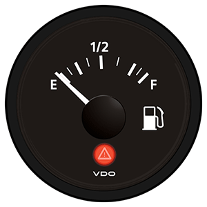 VDO Viewline Onyx Fuel Gauge 12/24V - Use with 240-33 Ohm Sender - A2C53412988-S