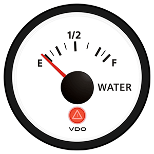 VDO Viewline Ivory Freshwater Gauge 12/24V - Use with VDO 10-180 Ohm Sender - A2C53418382-S