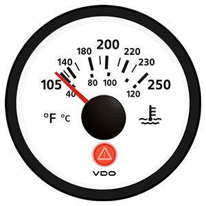 VDO Viewline Ivory 250°F/120°C Water Temperature Gauge 12/24V - Use with VDO Sender - A2C53413388-S