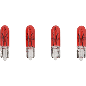 VDO Type D – Red Wedge Based Peanut Bulb – 24V – 4 Pack
