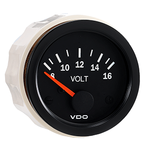 VDO Vision Black 12V Voltmeter - 332-103