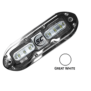 Shadow-Caster LED Lighting Shadow-Caster SCM-6 LED Underwater Light w/20’ Cable - 316 SS Housing - Great White - SCM-6-GW-20