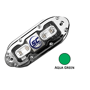 Shadow-Caster LED Lighting Shadow-Caster SCM-4 LED Underwater Light w/20’ Cable - 316 SS Housing - Aqua Green - SCM-4-AG-20