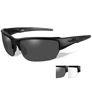 Wiley X Saint Sunglasses - Smoke Grey/Clear Lens - Matte Black Frame - CHSAI07