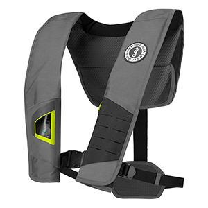 Mustang Survival Mustang DLX 38 Deluxe Manual Inflatable PFD - Gray/Fluorescent Yellow - MD2981-256