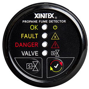Xintex Propane Fume Detector w/Plastic Sensor & Solenoid Valve – Black Bezel Display