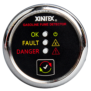Xintex Gasoline Fume Detector & Alarm w/Plastic Sensor – Chrome Bezel Display