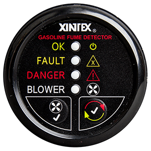 Xintex Gasoline Fume Detector & Blower Control w/Plastic Sensor – Black Bezel Display