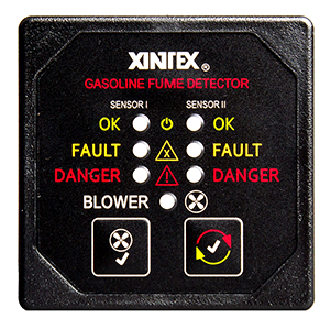 Fireboy-Xintex Xintex Gasoline Fume Detector & Blower Control w/2 Plastic Sensors - Black Bezel Display - G-2BB-R