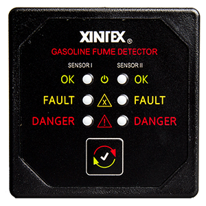 Fireboy-Xintex Xintex Gasoline Fume Detector w/2 Plastic Sensors - Black Bezel Display - G-2B-R