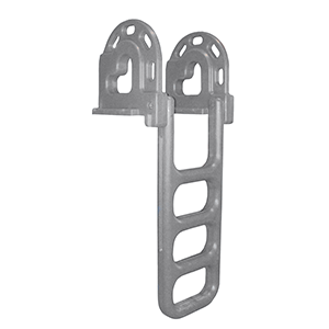 Dock Edge Flip-Up Polyethylene Roto Molded 4-Step Dock Ladder - Grey - 2064-F