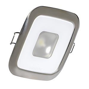 Lumitec Square Mirage Down Light - White Dimming, Red/Blue Non-Dimming - Polished Bezel - 116118
