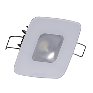 Lumitec Square Mirage Down Light - White Dimming, Red/Blue Non-Dimming - Glass Housing No Bezel - 116198