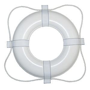 Taylor Made Foam Ring Buoy - 24" - White w/White Rope - 361