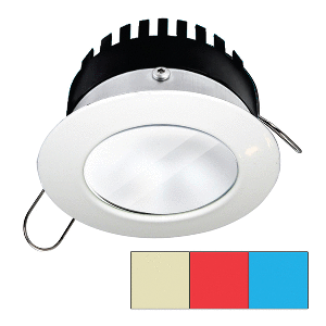 I2Systems Inc i2Systems Apeiron Pro A503 Tri-Color 3W Round Dimming Light - Warm White/Red/Blue - White Finish - A503-31CBBR-HE