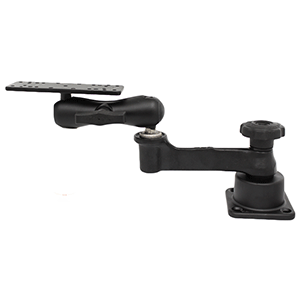 RAM Mounting Systems RAM Mount Flat Surface Horizontal Double Swing Arm Mount with 6.25" x 2" Rectangle Plate - RAM-109H-2U