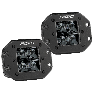 Rigid Industries RIGID Industries D-Series PRO Flush Mount - Spot LED - Midnight Edition - Pair - Black - 212213BLK