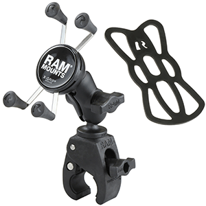 RAM Mounting Systems RAM Mount Small Tough-Claw™ Base w/Short Double Socket Arm and Universal X-Grip® Cell/iPhone Cradle - RAM-B-400-A-HOL-UN7BU