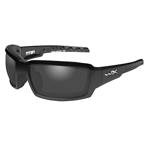 Wiley X Titan Sunglasses - Polarized Smoke Grey Lens - Gloss Black Frame - CCTTN08