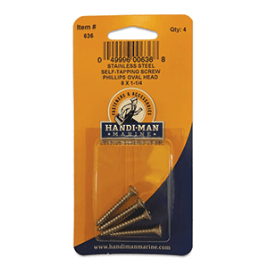 Handi-Man Marine Handi-Man Phillips Self Tapping Oval Screw Stainless Steel - #8 x 1-1/4" - 636