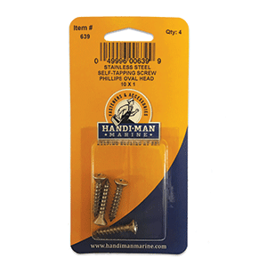 Handi-Man Marine Handi-Man Phillips Self Tapping Oval Screw Stainles Steel - #10 x 1" - 639