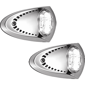 Attwood LED Docking Lights – Stainless Steel – White LED – Pair