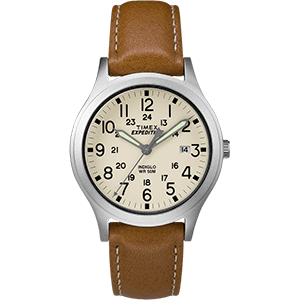 Timex Expedition® Mid-Size Leather Watch - Cream Dial - TW4B11000JV