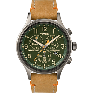 Timex Expedition® Scout™ Chronograph Leather Watch - Green Dial - TW4B04400JV
