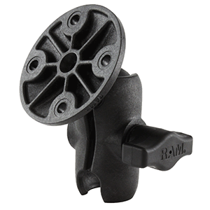 RAM Mounting Systems RAM Mount Composite 1" Ball Short Length Double Socket Arm w/2.5" Round Base Including AMPs Hole Pattern - RAP-B-103U-A