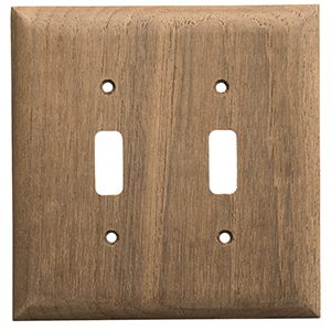 Whitecap Teak 2-Toggle Switch/Receptacle Cover Plate - 60176