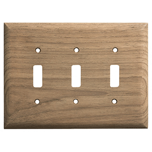 Whitecap Teak 3-Toggle Switch/Receptacle Cover Plate - 60179