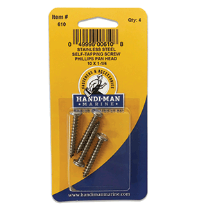 Handi-Man Marine Handi-Man Stainless Steel Phillips Self Tapping Pan Screw - 10 x 1-1/4 - 610