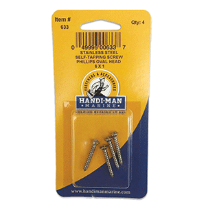 Handi-Man Marine Handi-Man Phillips Self Tapping Oval Screw - 6 x 1 - 633