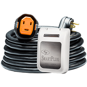 SmartPlug 30 Amp RV Kit 30' Dual Configuration Cordset - Black (SPS X Park Power) & Non Metallic Inlet - White - C30330BM30PW