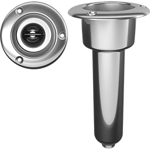 Mate Series Stainless Steel 0° Rod & Cup Holder - Drain - Round Top - C1000D