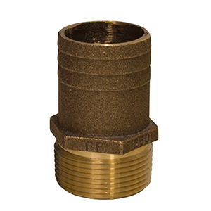 GROCO 1/2" NPT x 3/4" Bronze Full Flow Pipe to Hose Straight Fitting - FF-500