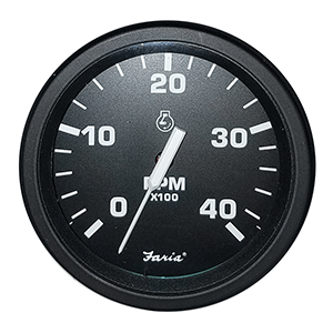 Faria Beede Instruments Faria Heavy-Duty Black 4" Tachometer (4000 RPM) (Mag Pick-Up) (Diesel) - 43002