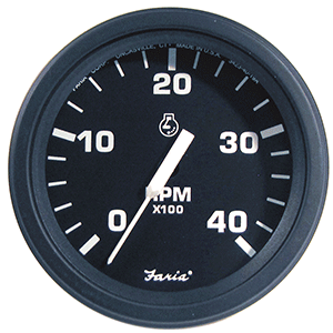Faria Beede Instruments Faria 4" HD Tachometer (4000 RPM) Diesel (Mech Takeoff & Var Ratio Alt) - Black - 43003
