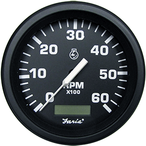 Faria Beede Instruments Faria 4" HD Tachometer w/Hourmeter (6000 RPM) - Gas - Black - 43004
