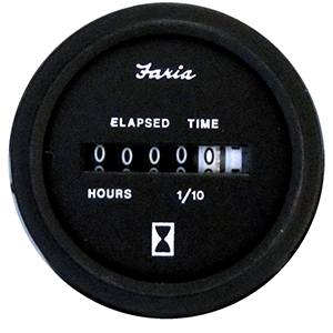 Faria Beede Instruments Faria Heavy-Duty 2" Hourmeter (10,000 Hours) (12-32 VDC) - Black - 23010