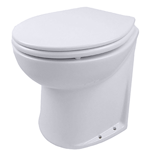 Jabsco Deluxe Flush 14" Slant Back 12V Electric Toilet w/Solenoid Valve - 58060-1012