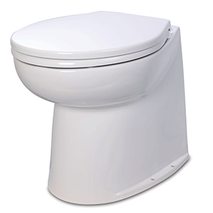 Jabsco Deluxe Flush 14" Straight Back 12V Electric Toilet w/Solenoid Valve - 58080-1012