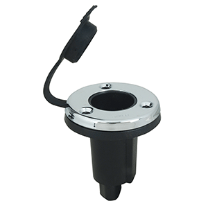Perko Spare Round Plug-In Base - 3-Pin - Chrome/Black - 1045300DP